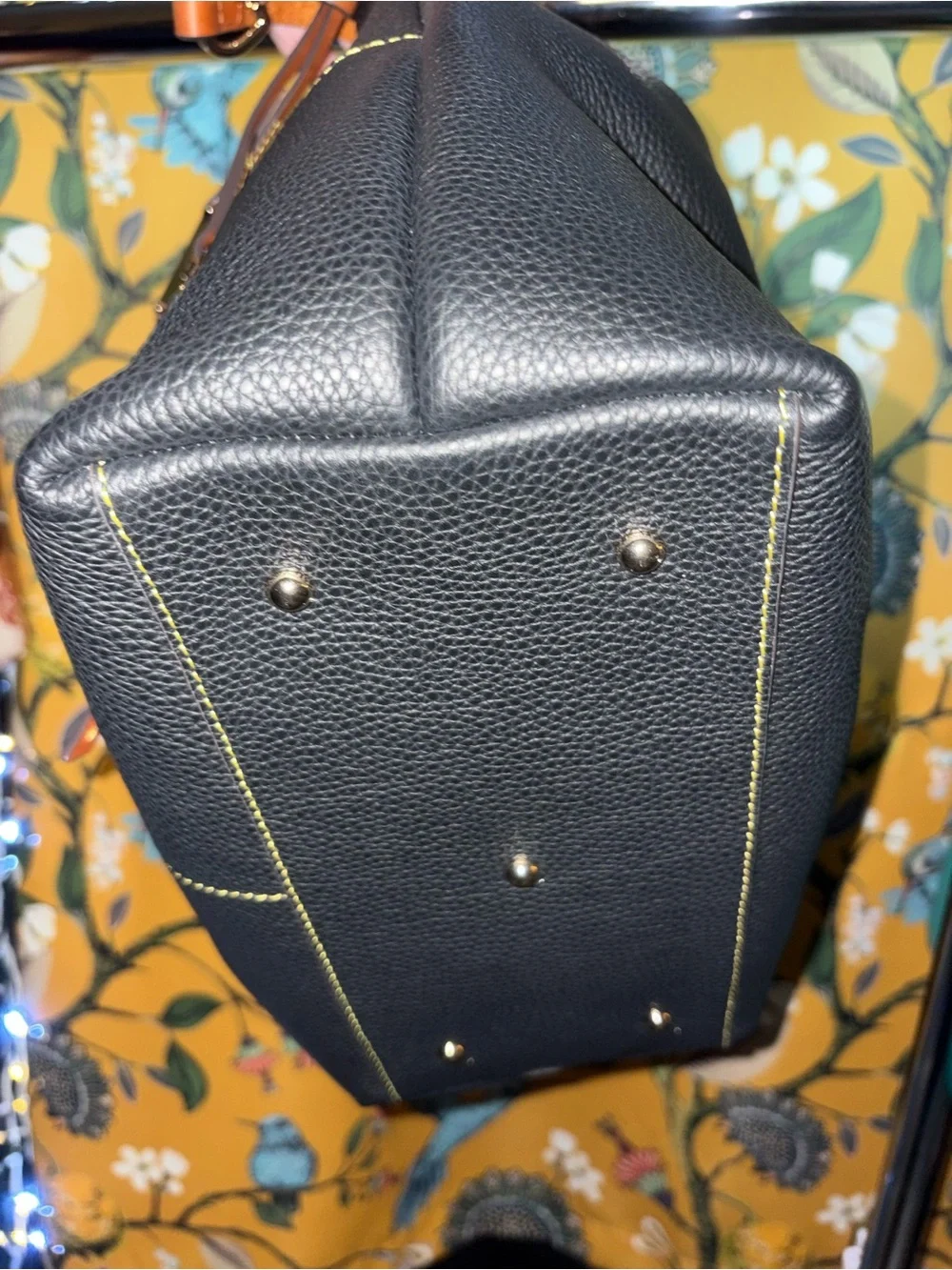 Dooney And Bourke Pebble Leather Black Dawson Satchel Purse